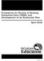 Procedures for Review of Existing Evaluation Data (REED) and Development of an Evaluation Plan April 2009