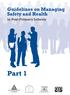 Guidelines on Managing Safety and Health. in Post-Primary Schools. Part 1