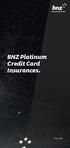 BNZ Platinum Credit Card Insurances.
