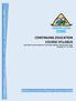 CONTINUING EDUCATION COURSE SYLLABUS