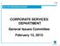 CORPORATE SERVICES DEPARTMENT General Issues Committee February 13, 2015