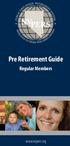 Pre Retirement Guide Regular Members
