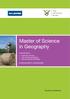 Master of Science in Geography