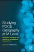 Studying PGCE Geography at M Level