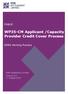 WP35-CM Applicant /Capacity Provider Credit Cover Process