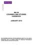 MA IN COUNSELLING STUDIES HANDBOOK