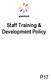 Staff Training & Development Policy