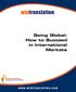 Going Global: How to Succeed in International Markets