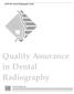 KODAK Dental Radiography Series. Quality Assurance in Dental Radiography DENTAL PRODUCTS