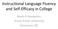 Instructional Language Fluency and Self-Efficacy in College. Alexis R Georgeson Simon Fraser University Vancouver, BC