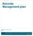 Records Management plan