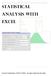 Statistical Analysis with Excel