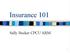 Insurance 101. Sally Becker CPCU ARM