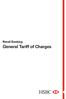 Retail Banking. General Tariff of Charges