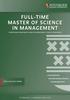 FULL-TIME MASTER OF SCIENCE IN MANAGEMENT