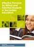 Effective Provision for Gifted and Talented Students in Secondary Education