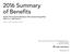 2016 Summary of Benefits