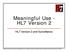 Meaningful Use - HL7 Version 2