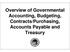 Overview of Governmental Accounting, Budgeting, Contracts/Purchasing, Accounts Payable and Treasury