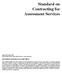 Standard on Contracting for Assessment Services