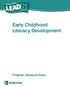Early Childhood Literacy Development