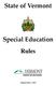 State of Vermont. Special Education. Rules
