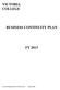 BUSINESS CONTINUITY PLAN FY 2013