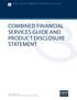 COMBINED FINANCIAL SERVICES GUIDE AND PRODUCT DISCLOSURE STATEMENT