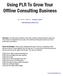 Using PLR To Grow Your Offline Consulting Business