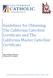 Guidelines for Obtaining The California Catechist Certificate and The California Master Catechist Certificate