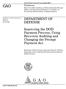 GAO DEPARTMENT OF DEFENSE. Improving the DOD Payment Process, Using Recovery Auditing and Changing the Prompt Payment Act