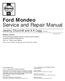 Ford Mondeo Service and Repair Manual