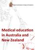 Medical Education in Australia and New Zealand An Overview. Introduction