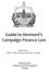 Guide to Vermont s Campaign Finance Law