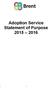 Adoption Service Statement of Purpose 2015 2016
