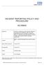 INCIDENT REPORTING POLICY AND PROCEDURE NO.RM05