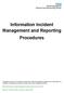 Information Incident Management and Reporting Procedures