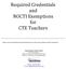 Required Credentials and NOCTI Exemptions for CTE Teachers