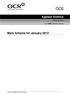 GCE. Applied Science. Mark Scheme for January 2012. Advanced GCE Unit G635: Working Waves. Oxford Cambridge and RSA Examinations