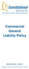 Commercial General Liability Policy