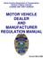 MOTOR VEHICLE DEALER AND MANUFACTURER REGULATION MANUAL