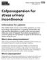 Colposuspension for stress urinary incontinence