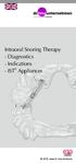 Intraoral Snoring Therapy - Diagnostics - Indications - IST Appliances
