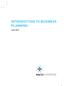INTRODUCTION TO BUSINESS PLANNING. June 2011