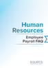 Human Resources. Employee Payroll FAQ