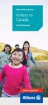 Allianz Global Assistance. Visitors to Canada. Travel insurance