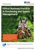 Ethical Business Practices in Purchasing and Supply Management
