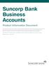 Suncorp Bank Business Accounts Product Information Document