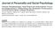 Journal of Personality and Social Psychology