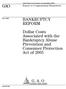 GAO BANKRUPTCY REFORM. Dollar Costs Associated with the Bankruptcy Abuse Prevention and Consumer Protection Act of 2005
